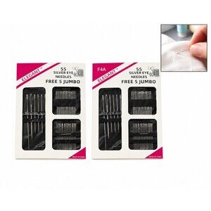 2 pack - Elegant Hand Sewing Needles Assortment Set Sharp Tip 60 Count (55+5)